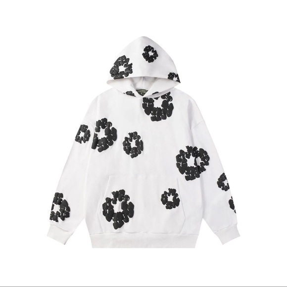 Denim Tears White Hoodie Black Graphic Print Size M New With Tags